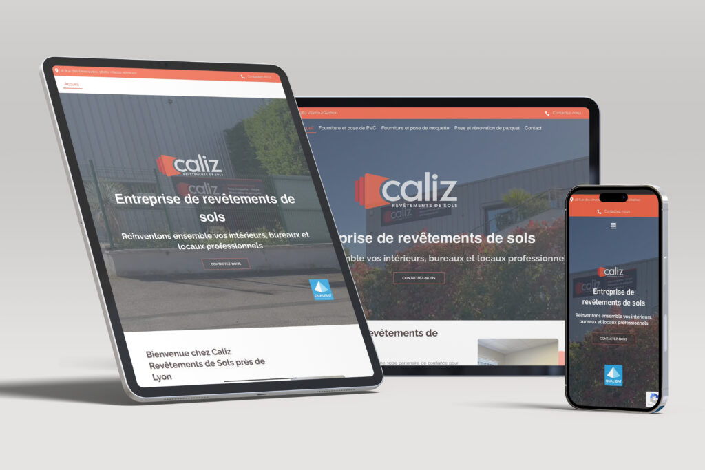 Mockup Caliz accueil responsive